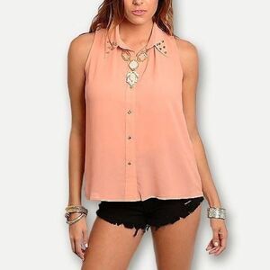 *Clearance* Ark & Co Coral Studded Blouse